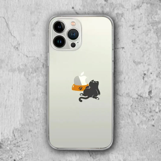 食べすぎ猫のイラストのiphoneケース