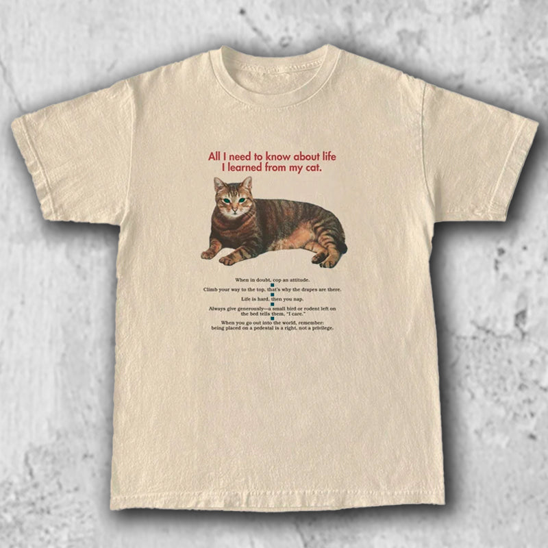 猫 イラストTシャツ｜I learned from my cat – necome