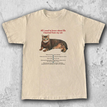 猫 イラストTシャツ｜I learned from my cat – necome