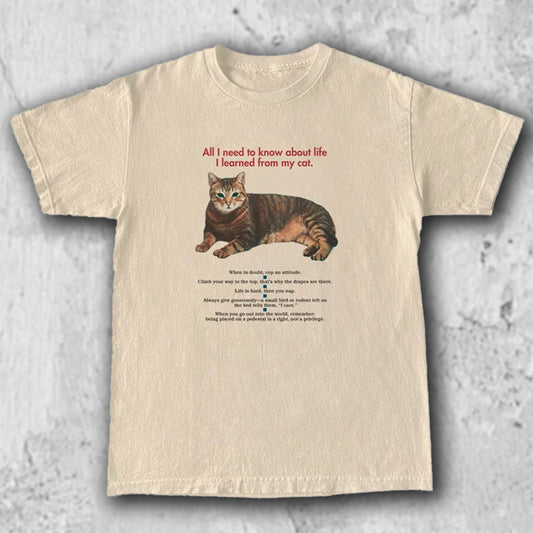 猫 イラストTシャツ｜I learned from my cat – necome