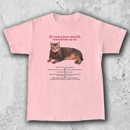 猫 イラストTシャツ｜I learned from my cat – necome