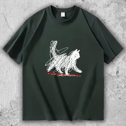 猫 アートTシャツ｜Sketch Cat – necome