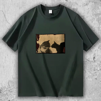 猫 フォトアートTシャツ｜Silent Encounter – necome オリジナル