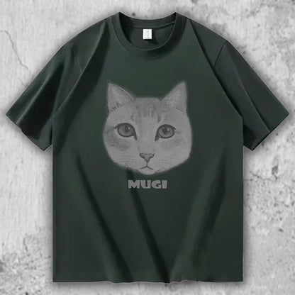 猫 フェイスTシャツ｜MUGI – necome オリジナル