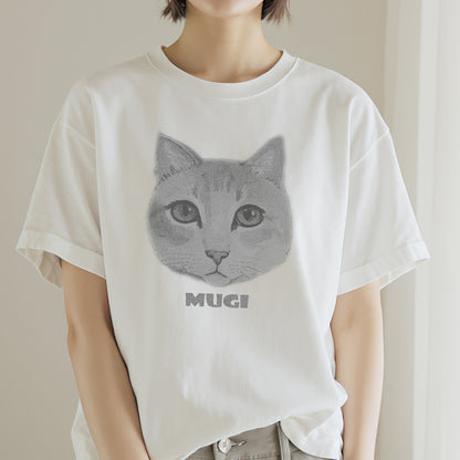 猫 フェイスTシャツ｜MUGI – necome オリジナル