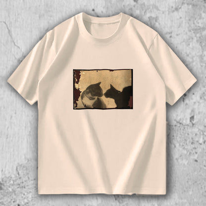 猫 フォトアートTシャツ｜Silent Encounter – necome オリジナル