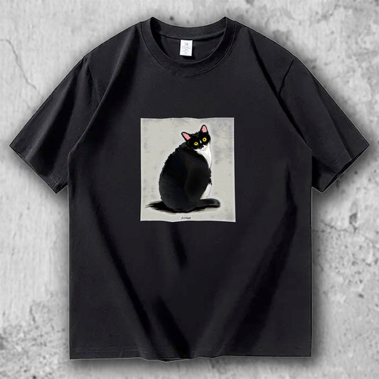 The Look Back｜黒猫アートTシャツ – necome