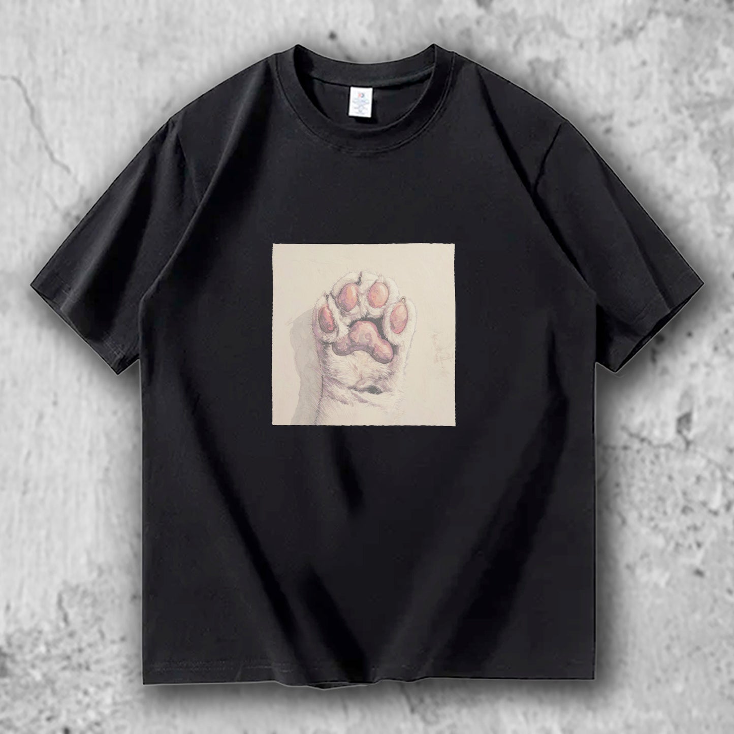 猫 肉球 アートTシャツ｜そっと触れた記憶 – necome オリジナル