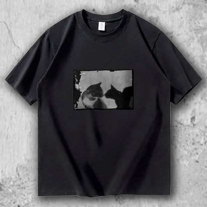 猫 フォトアートTシャツ｜Silent Encounter – necome オリジナル
