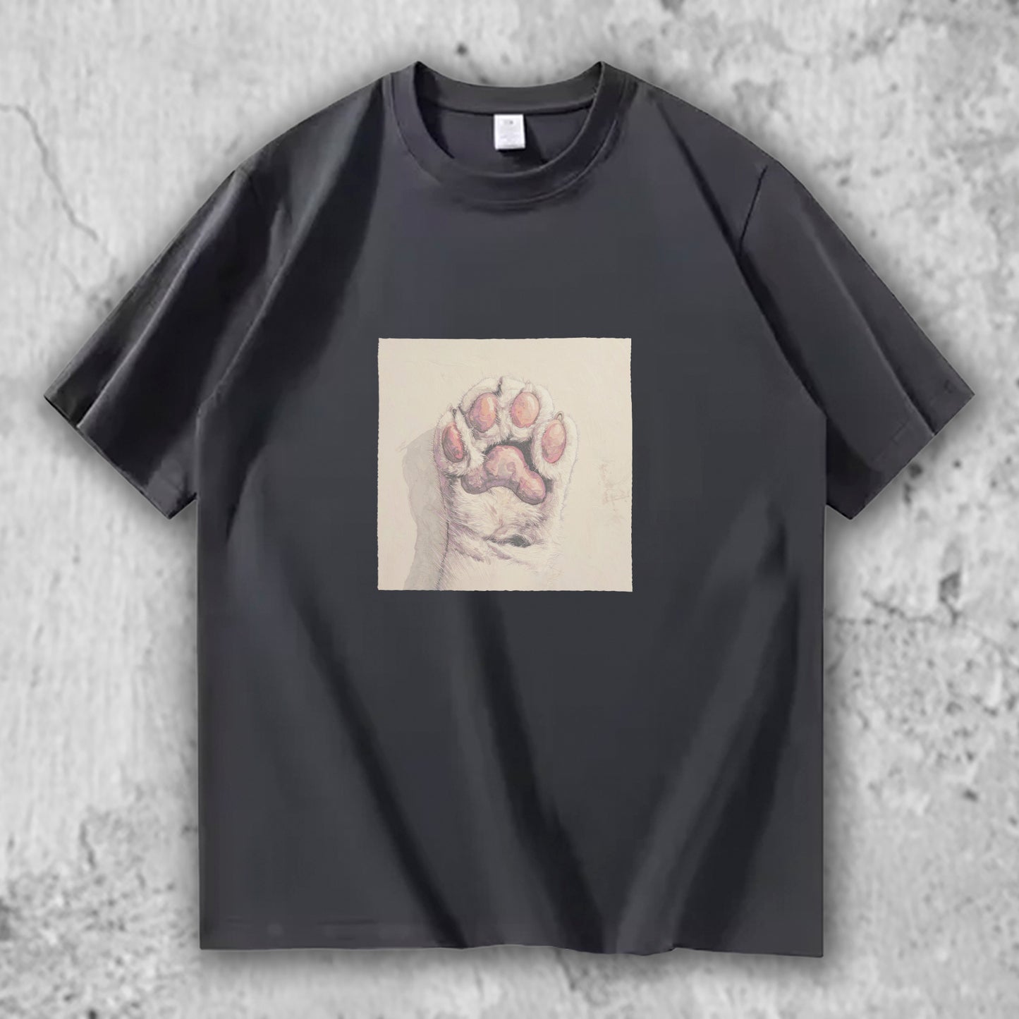 猫 肉球 アートTシャツ｜そっと触れた記憶 – necome オリジナル