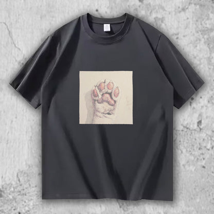猫 肉球 アートTシャツ｜そっと触れた記憶 – necome オリジナル