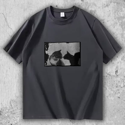 猫 フォトアートTシャツ｜Silent Encounter – necome オリジナル