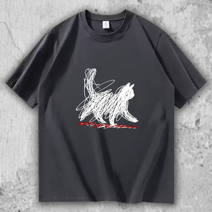 猫 アートTシャツ｜Sketch Cat – necome