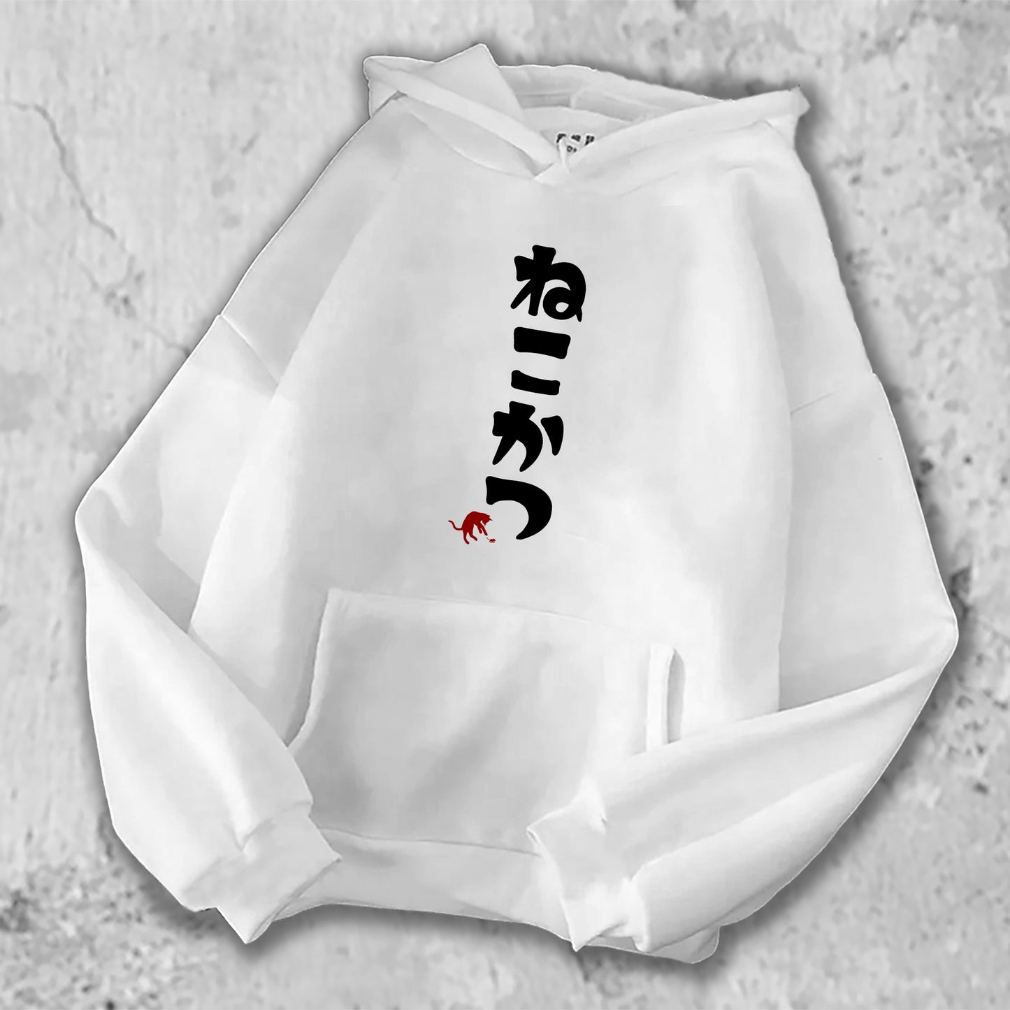 ねこかつとプリントされたＴシャツの白