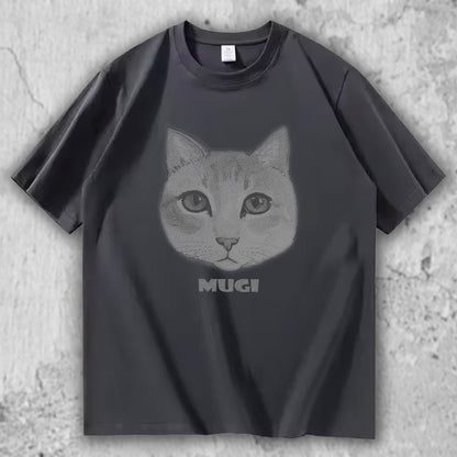 猫 フェイスTシャツ｜MUGI – necome オリジナル