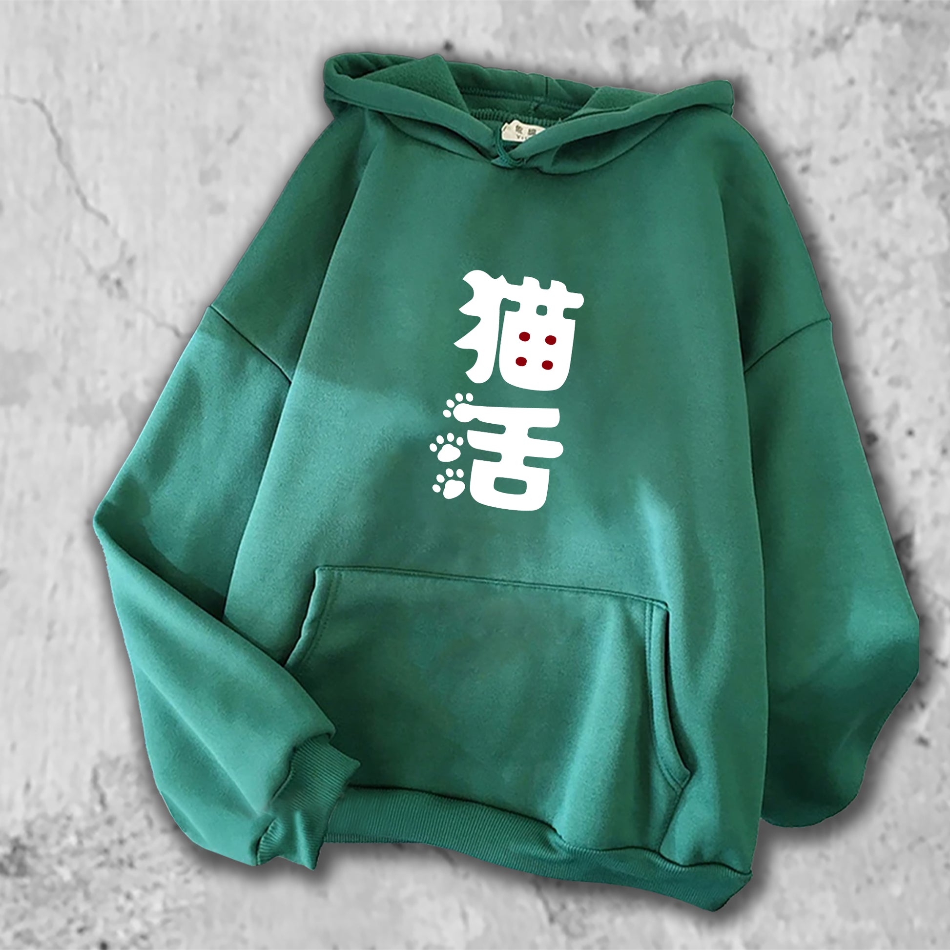 猫活１パーカー　グリーン