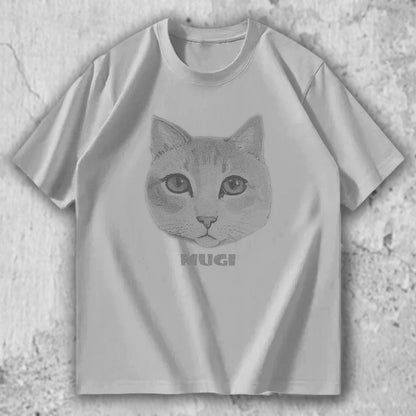 猫 フェイスTシャツ｜MUGI – necome オリジナル