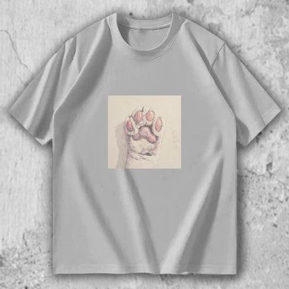 猫 肉球 アートTシャツ｜そっと触れた記憶 – necome オリジナル