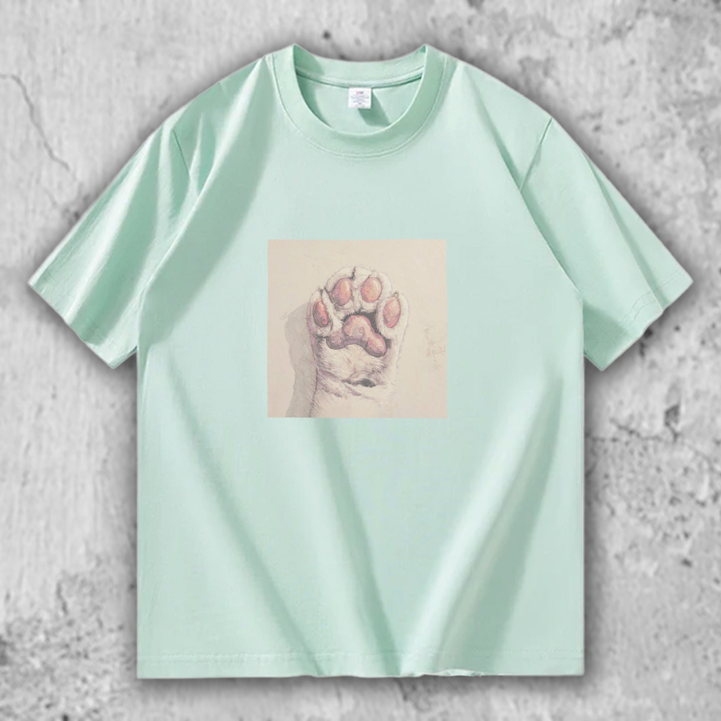 猫 肉球 アートTシャツ｜そっと触れた記憶 – necome オリジナル