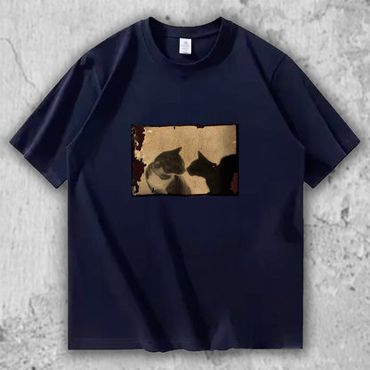 猫 フォトアートTシャツ｜Silent Encounter – necome オリジナル