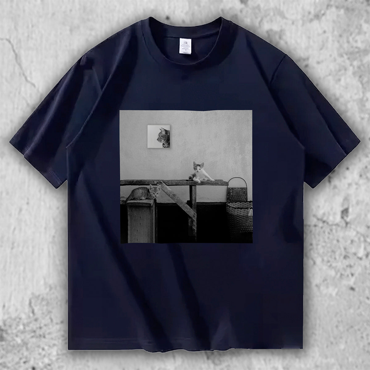 猫 フォトアートTシャツ｜静かな午後 – necome オリジナル