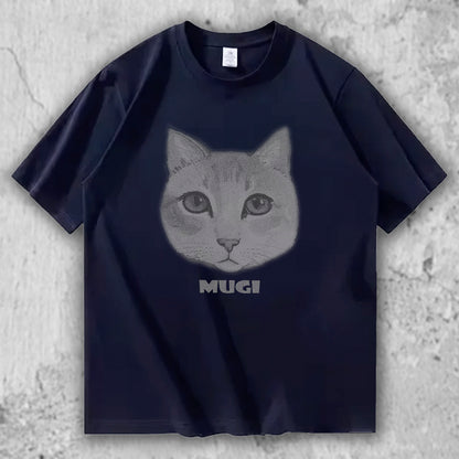 猫 フェイスTシャツ｜MUGI – necome オリジナル