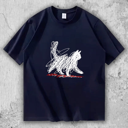 猫 アートTシャツ｜Sketch Cat – necome