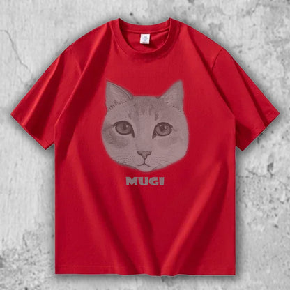 猫 フェイスTシャツ｜MUGI – necome オリジナル