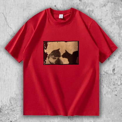 猫 フォトアートTシャツ｜Silent Encounter – necome オリジナル