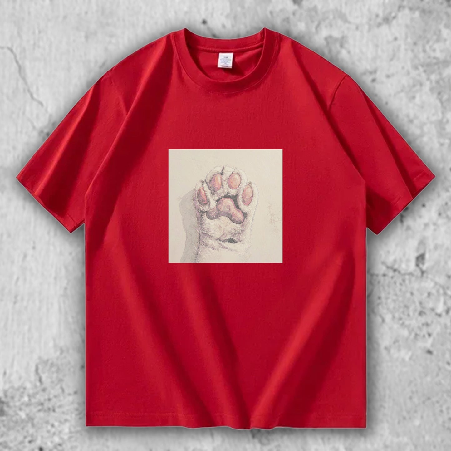 猫 肉球 アートTシャツ｜そっと触れた記憶 – necome オリジナル