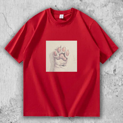 猫 肉球 アートTシャツ｜そっと触れた記憶 – necome オリジナル