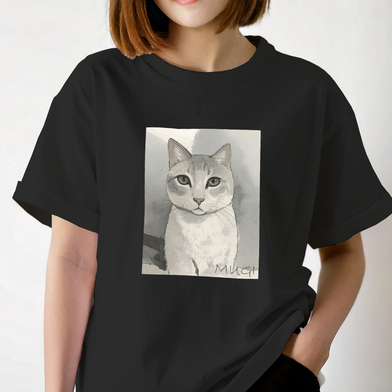 猫 イラスト Tシャツ｜MUGI – necome オリジナル