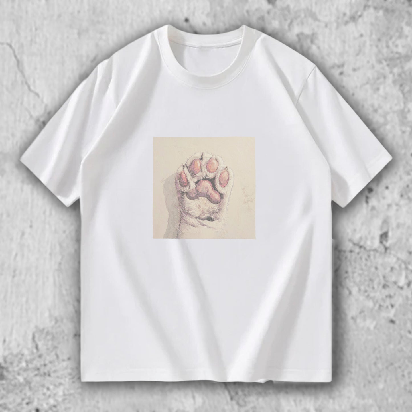 猫 肉球 アートTシャツ｜そっと触れた記憶 – necome オリジナル