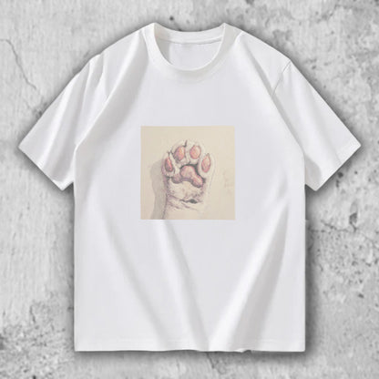 猫 肉球 アートTシャツ｜そっと触れた記憶 – necome オリジナル