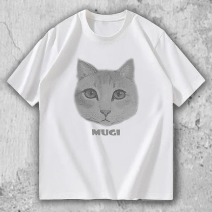 猫 フェイスTシャツ｜MUGI – necome オリジナル