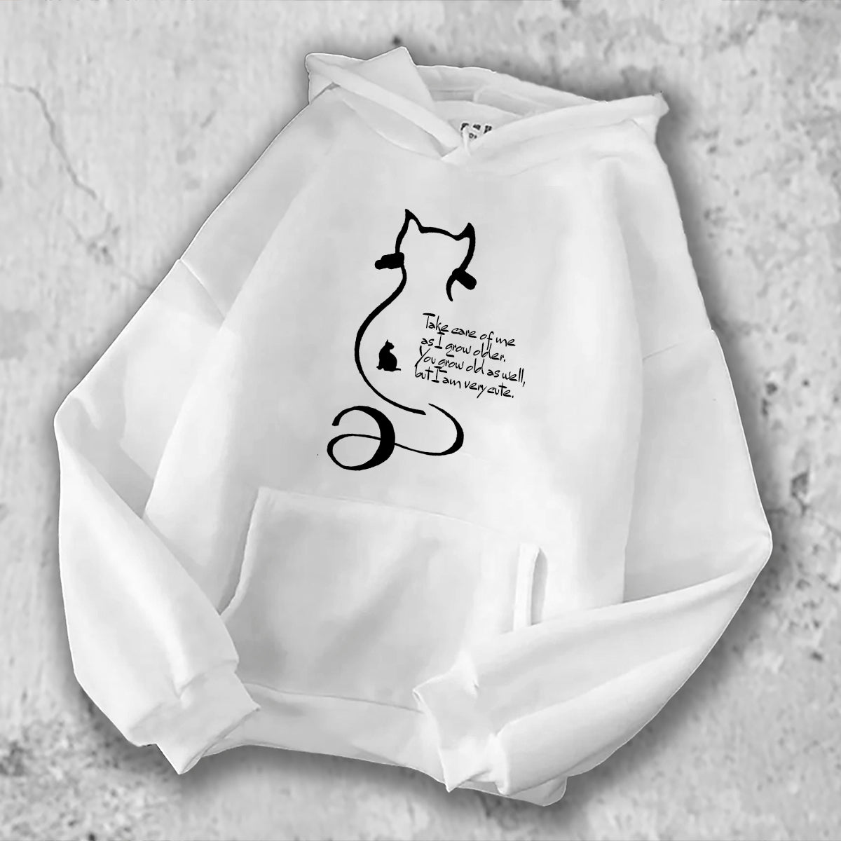 オリジナルパーカー【 猫の十戒の第９戒 】ホワイト