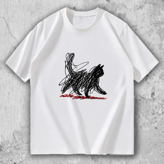 猫 アートTシャツ｜Sketch Cat – necome