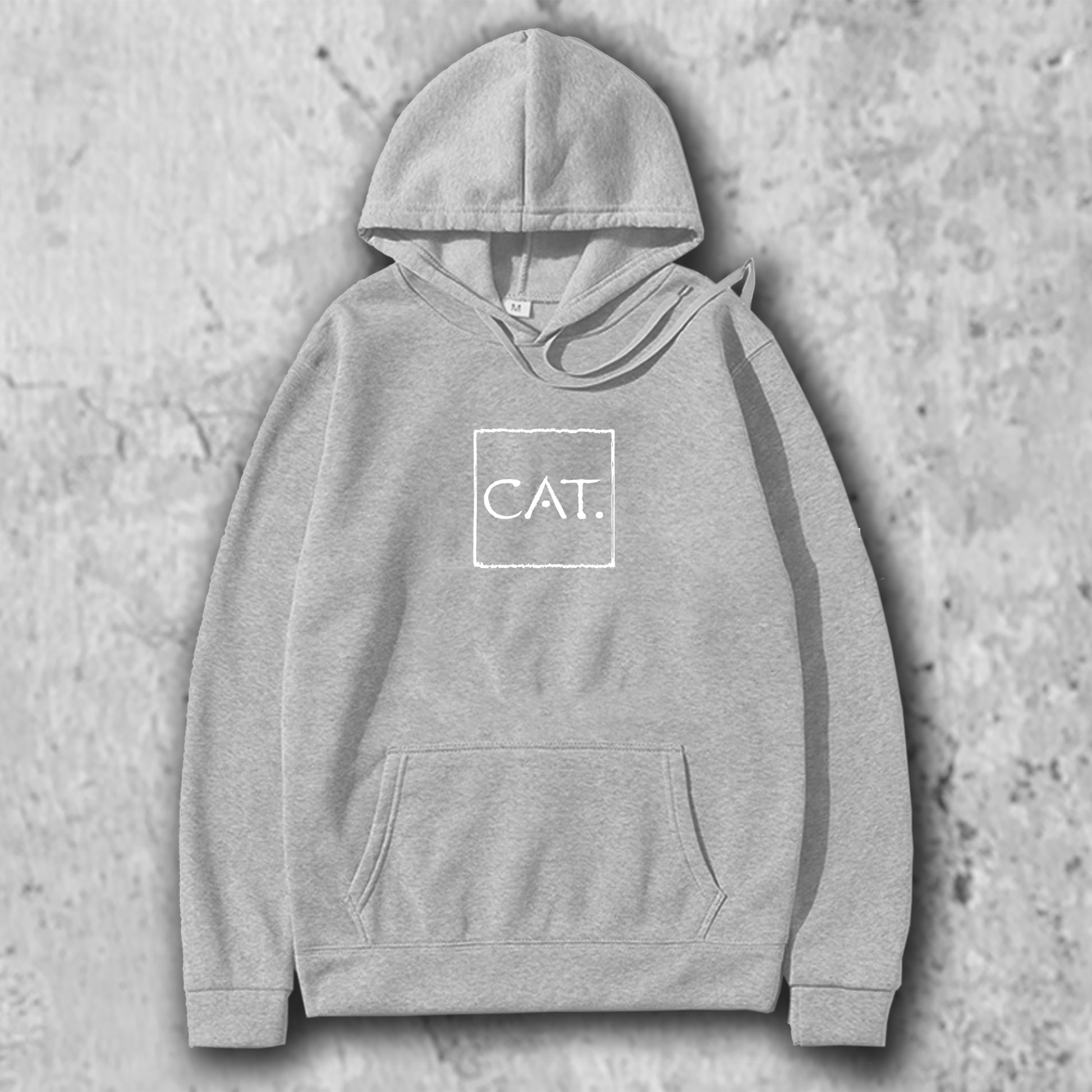 CATロゴマークのパーカーのグレー